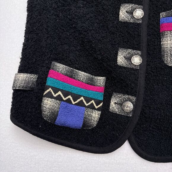 Vintage Canvasbacks Lutton Horsfield Vest XS Wool Retro 90s Patchwork Buttons - Picture 4 of 9